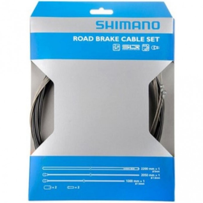 Трос+оплетка тормоза SHIMANO Road, оплетка 800мм/1400мм, тросы 1000мм/2050мм PTFE Y80098011 Трос+оплетка тормоза SHIMANO Road, оплетка 800мм/1400мм, тросы 1000мм/2050мм PTFE Y80098011